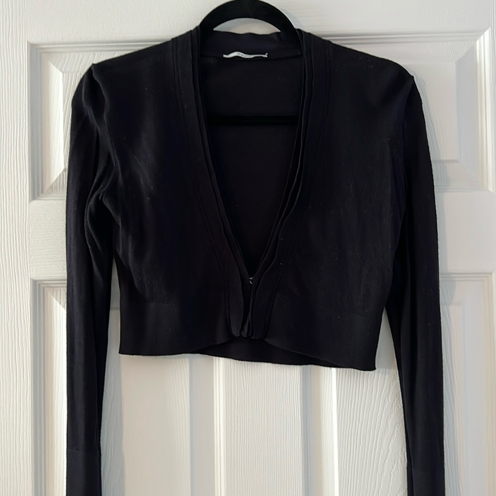Tahari, short cardigan, navy blue, size XS-S